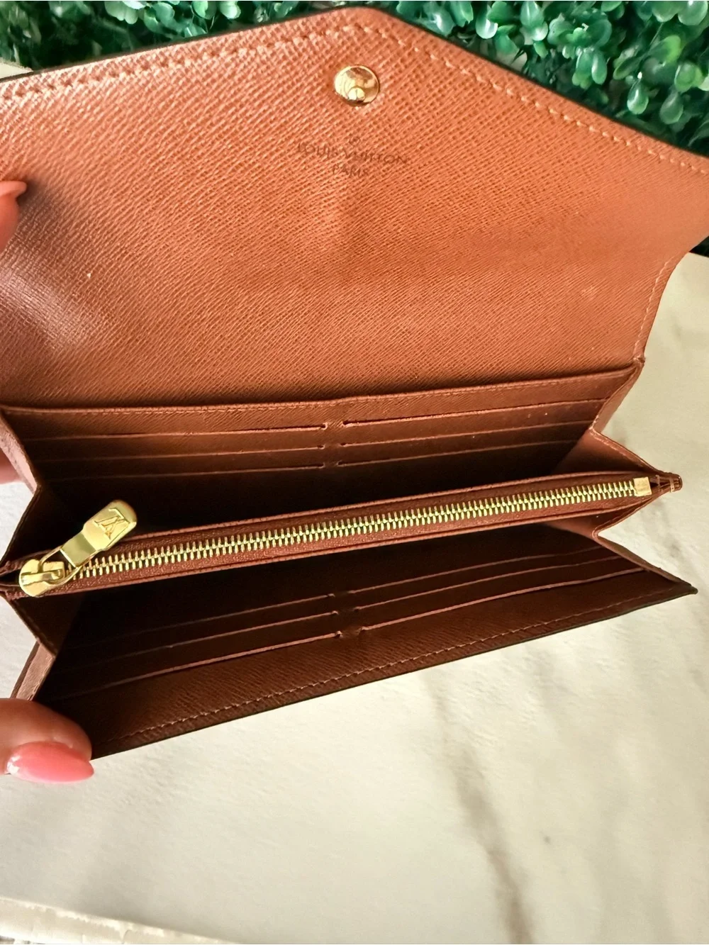 Louis Vuitton Brown Monogram Sarah Canvas Continental Wallet